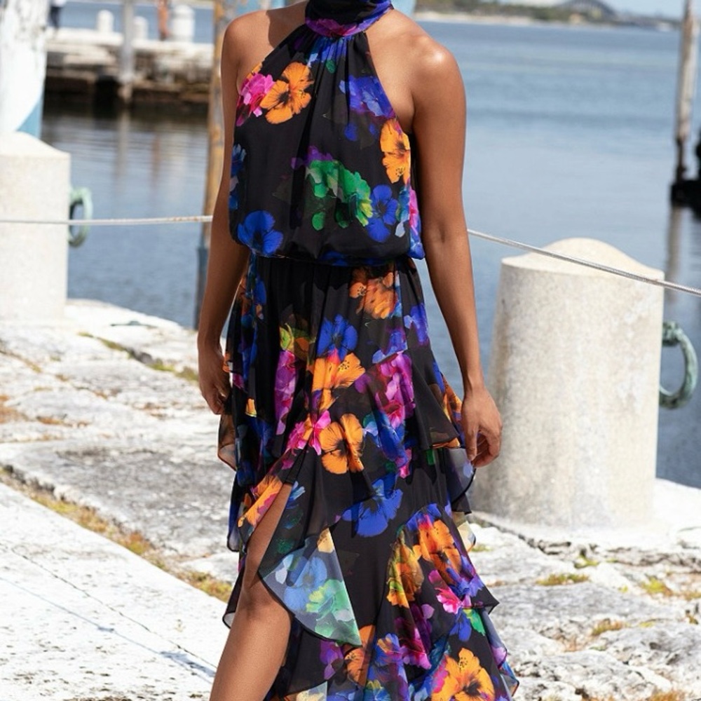 Gorgeous Floral Halter Maxi Dress 14 - Picture 2 of 6